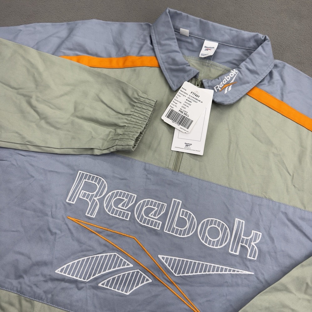 Reebok Classics Sample 1/4 Zip Sideline Jacket Mens XL Mystic Grey 2019 Rare